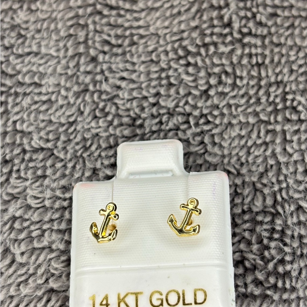 Planet Gold Anchor Earrings In Gold